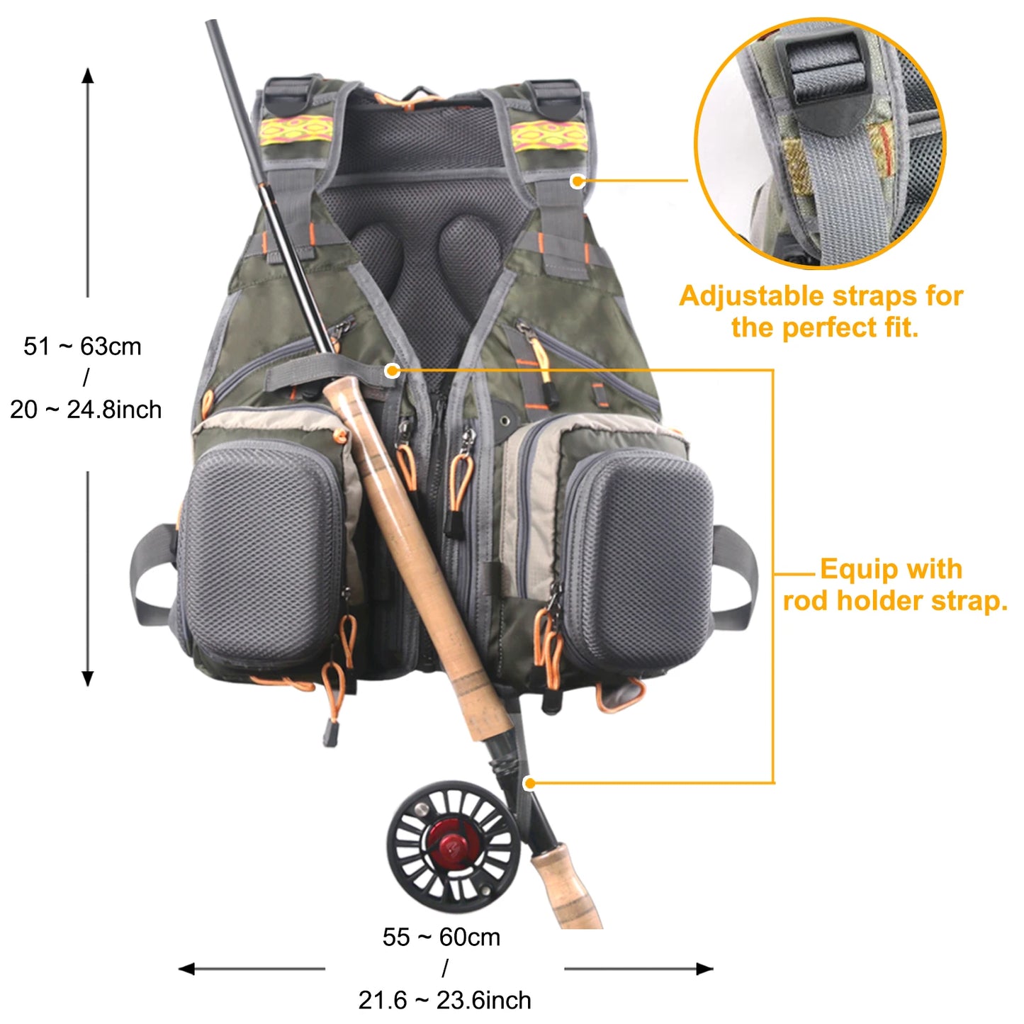 Maximumcatch Fly Fishing Vest with Multifunction Pockets – Adjustable Size Fishing Backpack & Bag