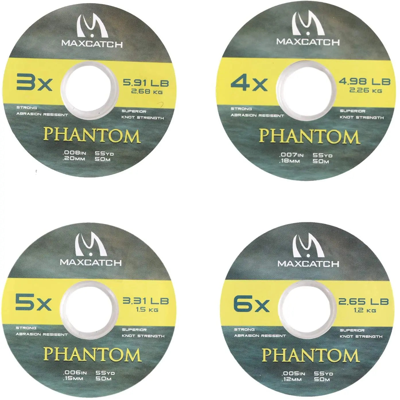 Maximumcatch Fly Fishing Tippet Line – Clear (2X, 3X, 4X, 5X, 6X, 7X) with Tippet Holder & Spool Tender