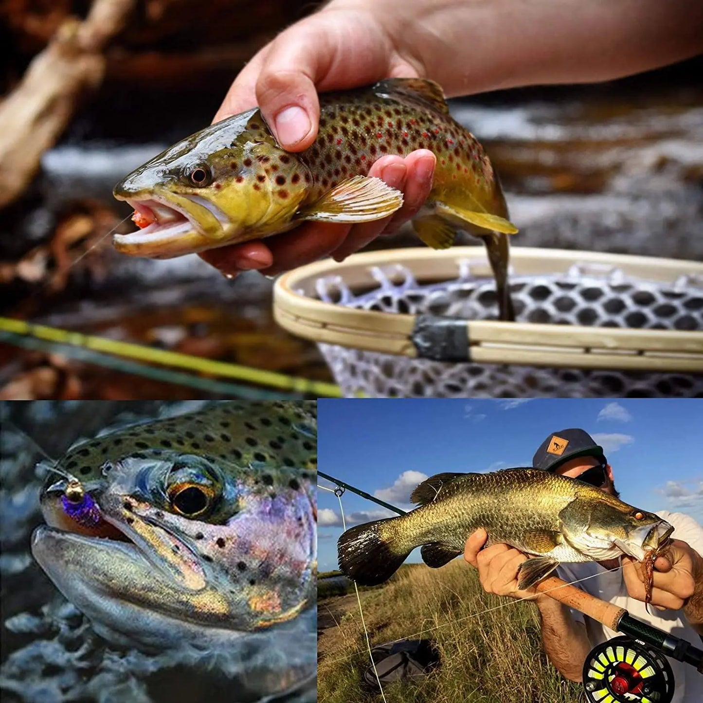 Maximumcatch 6-Piece Fly Fishing Leader Set – 9FT Clear Nylon Tapered Leaders with Loop (3X, 4X, 5X, 6X)