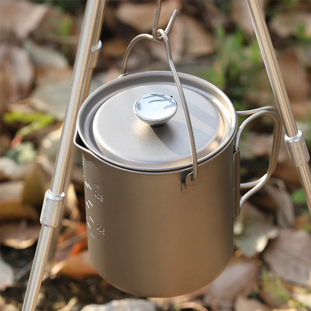 Lixada 750ml Titanium Coffee Cup Mug French Press Pot