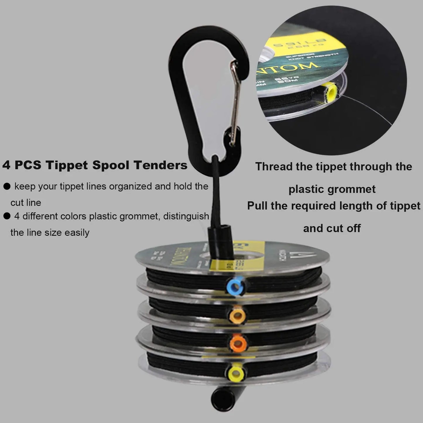 Maximumcatch Fly Fishing Tippet Line – Clear (2X, 3X, 4X, 5X, 6X, 7X) with Tippet Holder & Spool Tender