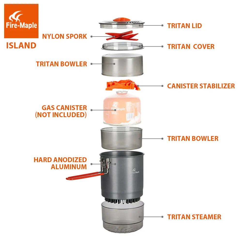 Fire Maple Island Steamer Kit – All-in-One Outdoor Cooking Powerhouse