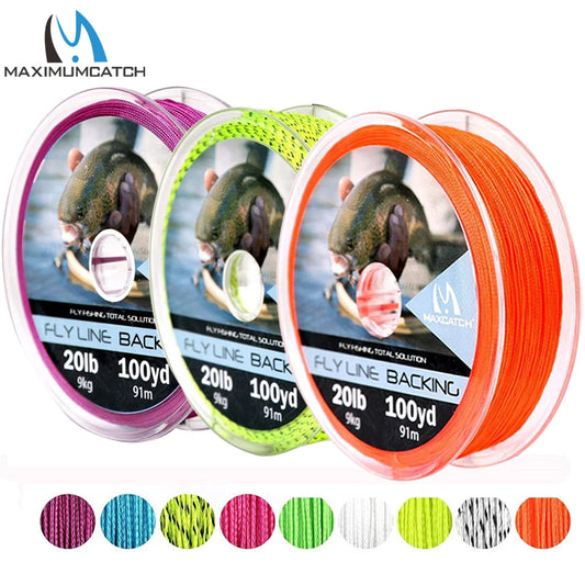 Maximumcatch Braided Backing Line – Fly Fishing Line (20/30LB, 50/100/300 Yards, Multi-Color)