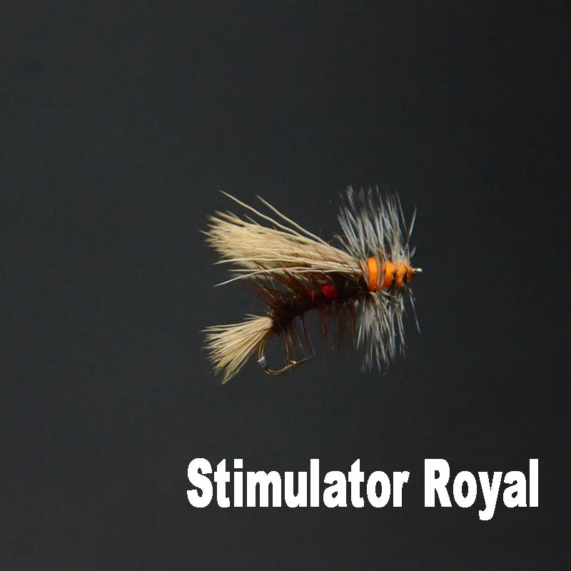 5pcs 10#-12# Stimulator go-to attractor large dry flies 4styles high floating fly imitating caddis/stonefly fly fishing flies