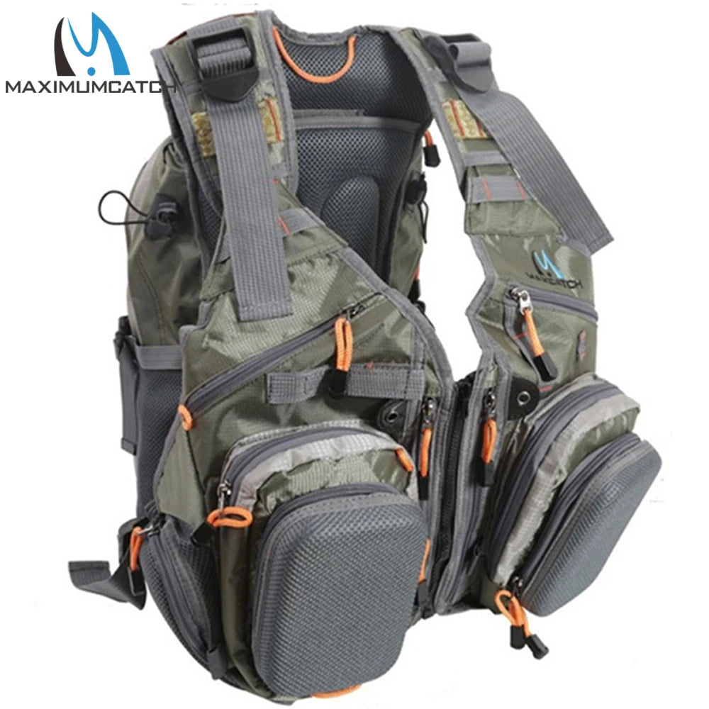 Maximumcatch Fly Fishing Vest with Multifunction Pockets – Adjustable Size Fishing Backpack & Bag
