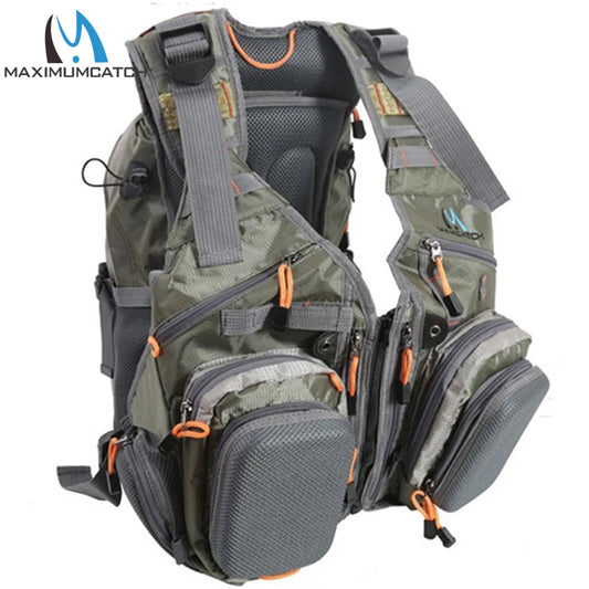 Maximumcatch Fly Fishing Vest with Multifunction Pockets – Adjustable Size Fishing Backpack & Bag