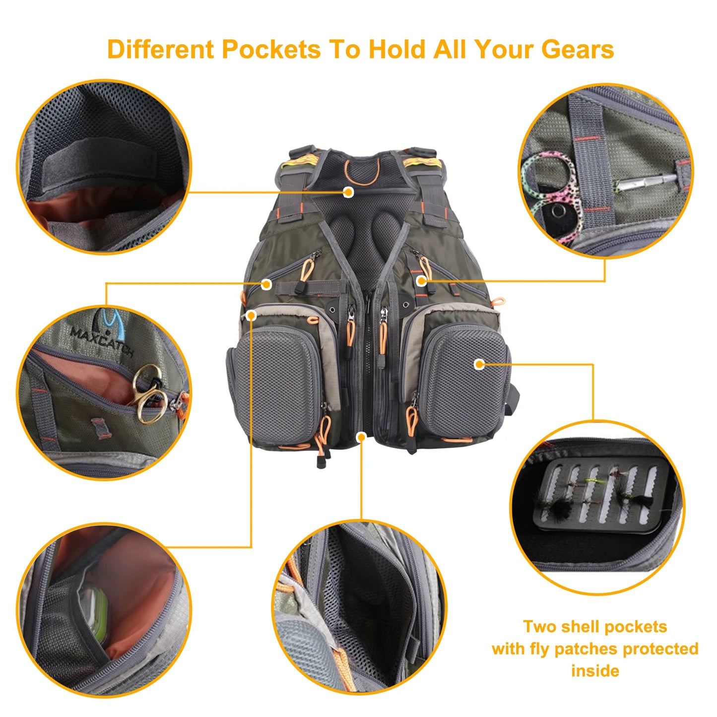 Maximumcatch Fly Fishing Vest with Multifunction Pockets – Adjustable Size Fishing Backpack & Bag