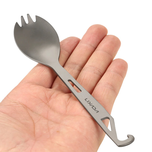 2-in-1 Titanium Spoon – Ultralight Tableware with Built-In Bottle Opener