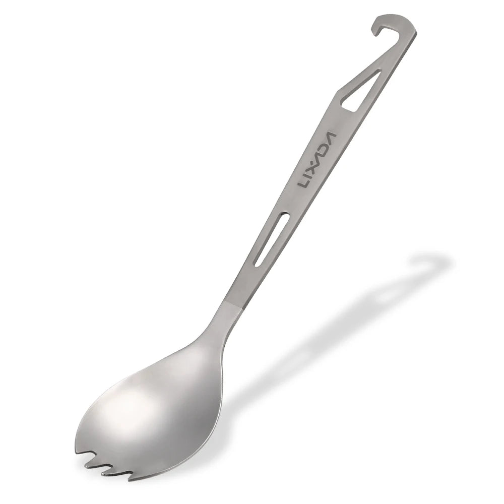 2-in-1 Titanium Spoon – Ultralight Tableware with Built-In Bottle Opener