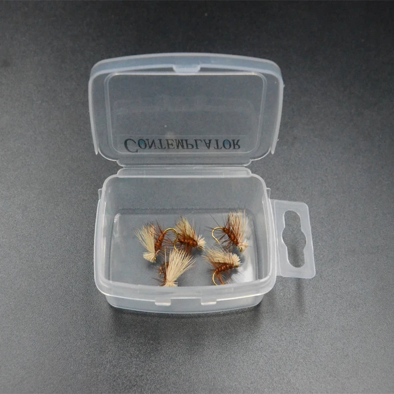 6pcs #14 Brown/Tan Elk Hair Caddis Dry Flies – 2 Styles