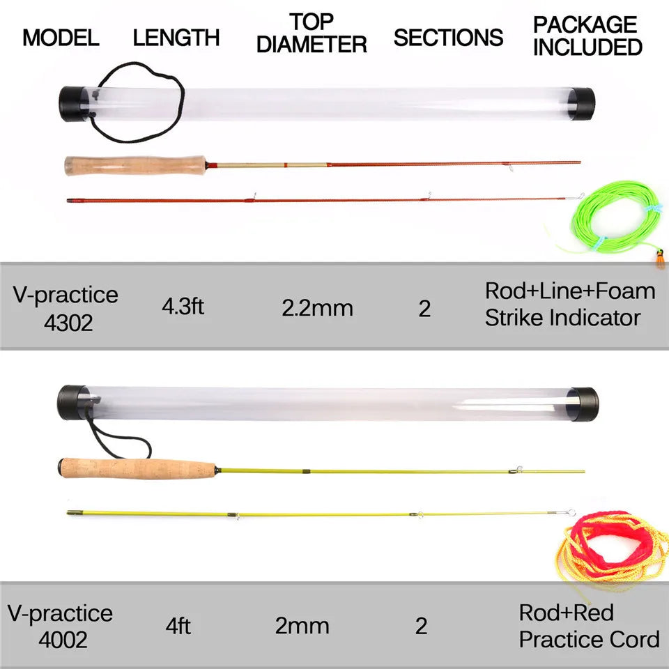 Maximumcatch Practice Starter Fly Rod – 4.2FT (1.28M) with WF Fly Line & Strike Indicator