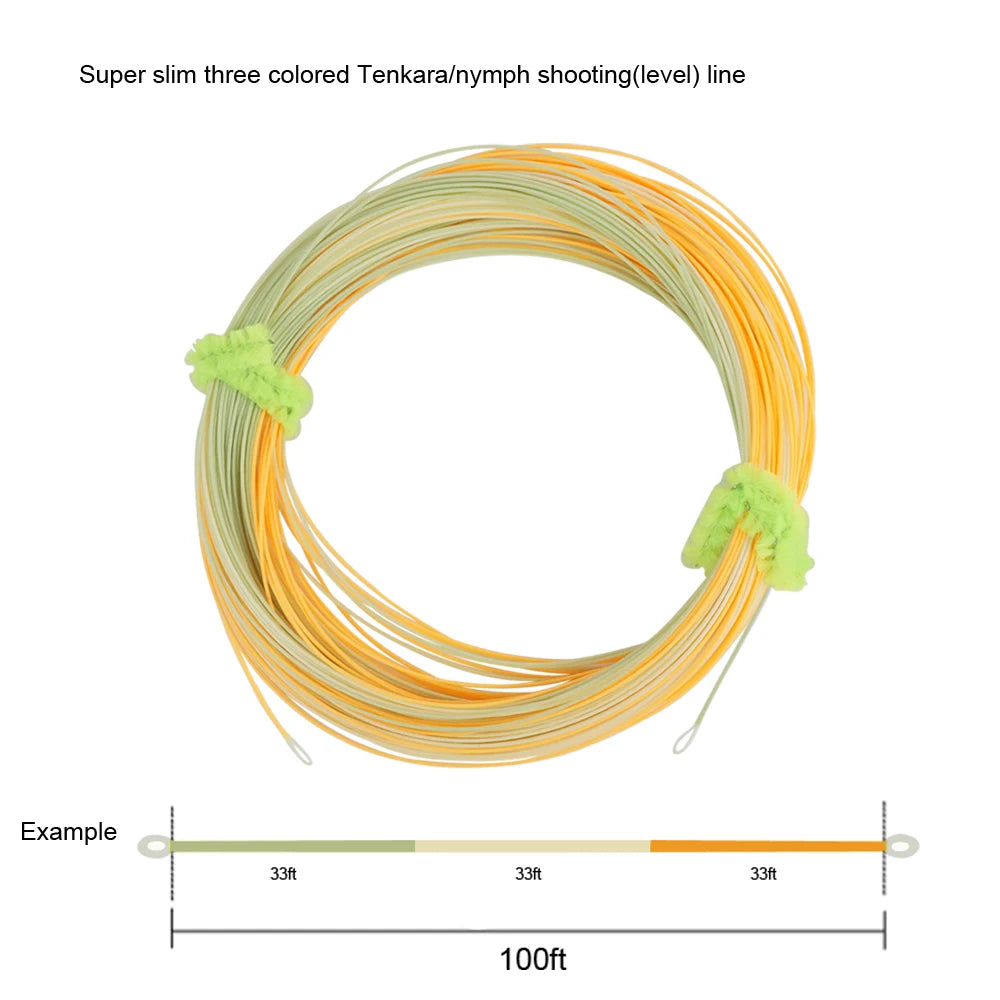 Aventik Super Slim Three-Colored Tenkara Fishing Line – 100FT Nymph Shooting Line