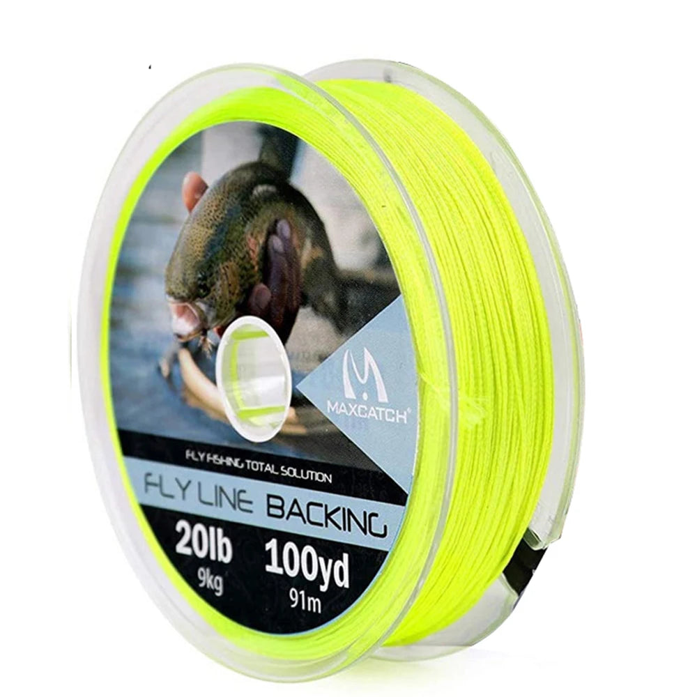 Maximumcatch Braided Backing Line – Fly Fishing Line (20/30LB, 50/100/300 Yards, Multi-Color)