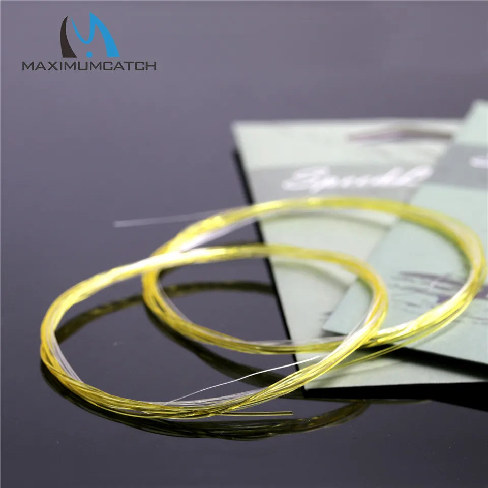 Maximumcatch Tapered Leader – Fully Clear/Yellow with Clear Tip Fly Fishing Leader Line (9ft/15ft, 3X-5X)