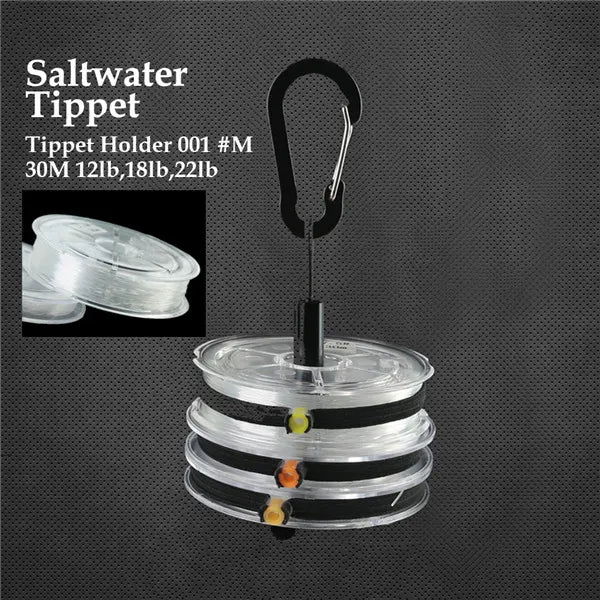 Maximumcatch Fly Fishing Tippet Line – Clear (2X, 3X, 4X, 5X, 6X, 7X) with Tippet Holder & Spool Tender