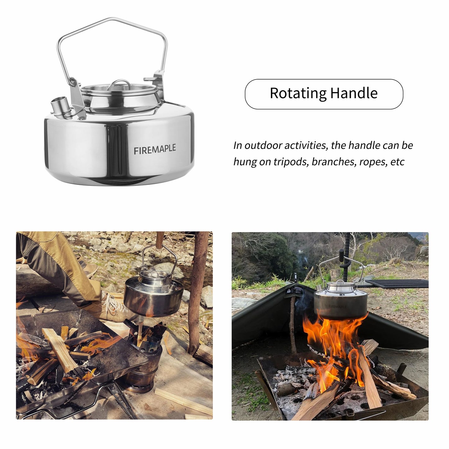 Fire Maple Antarcti Stainless Steel Camping Kettle – S304 Durable Teapot for Bushcraft & Backpacking