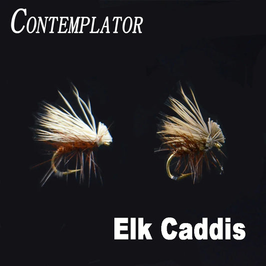 6pcs #14 Brown/Tan Elk Hair Caddis Dry Flies – 2 Styles