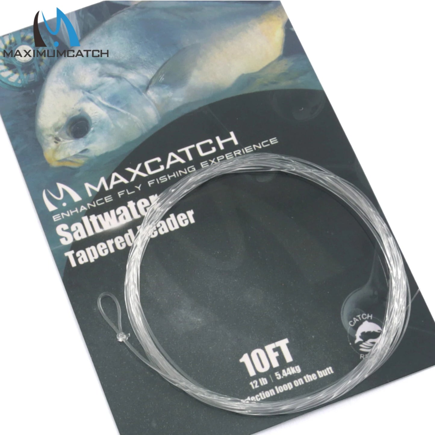Maximumcatch 6-Piece Saltwater Tapered Leader – 10FT, 10–30LB with Loops (Clear)