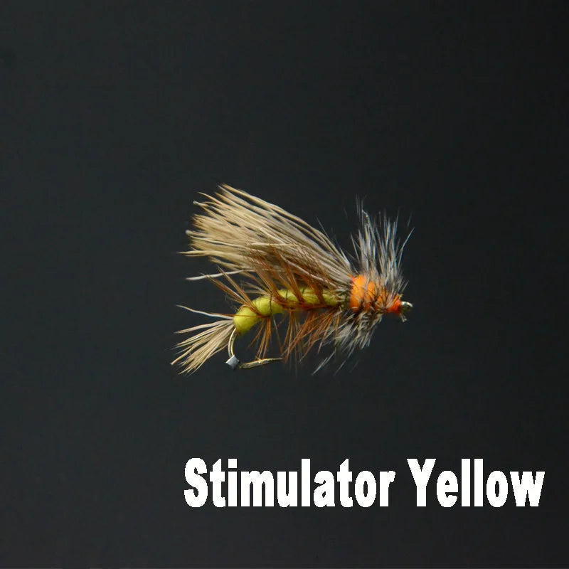 5pcs 10#-12# Stimulator go-to attractor large dry flies 4styles high floating fly imitating caddis/stonefly fly fishing flies