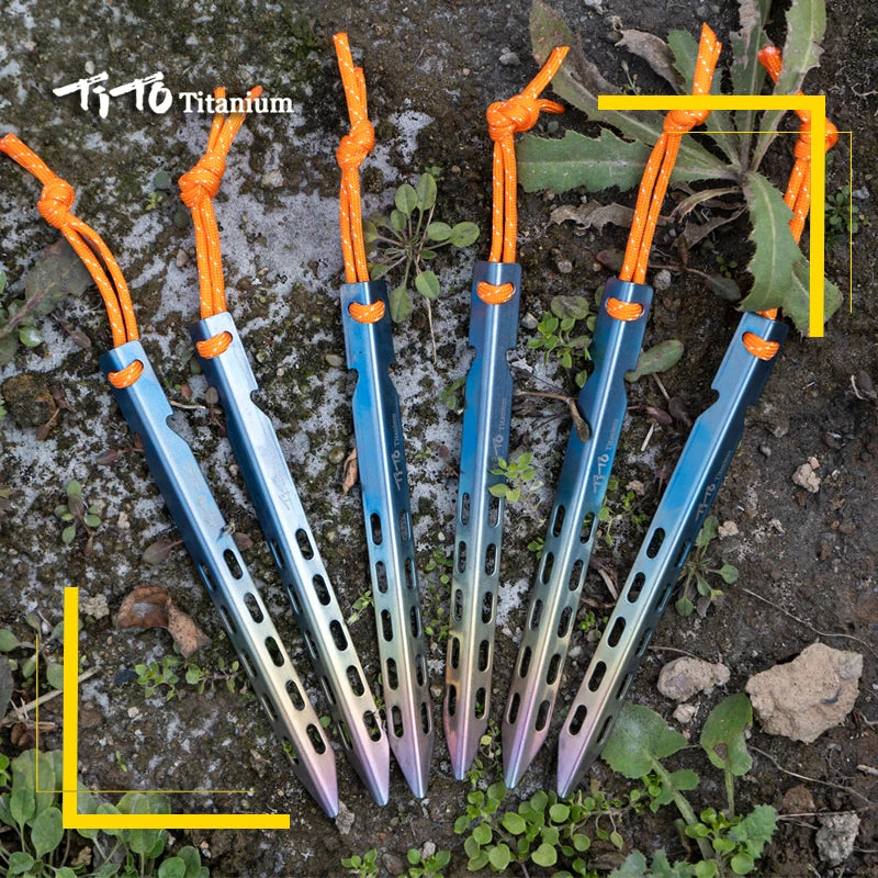Titanium Tent Stakes – Lightweight. Durable. Unshakable.