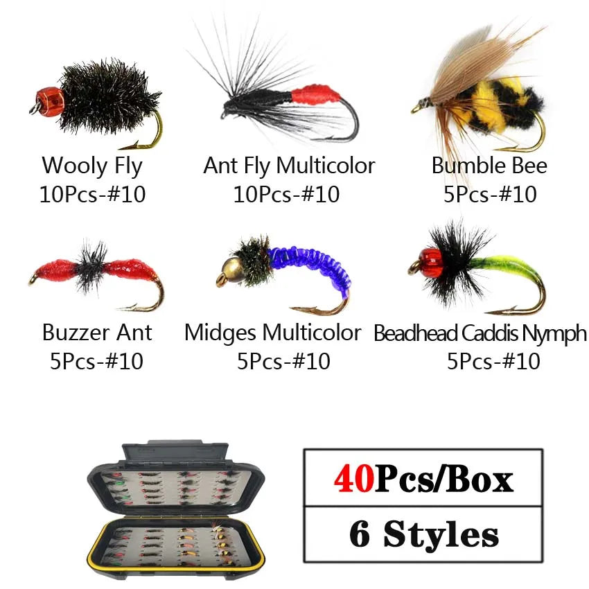Fly Fishing Fly Kit – 40 / 78 / 126 PCS Mixed Styles