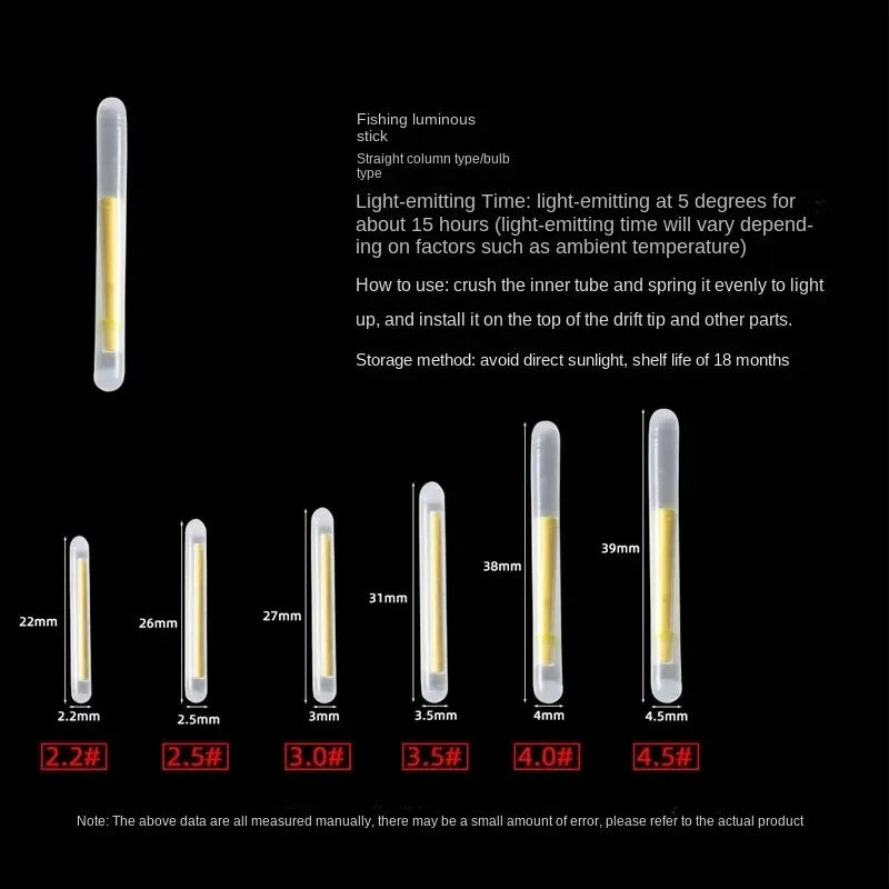 BRAVMACK Fluorescent Fishing Rod Lights – 50/100PCS