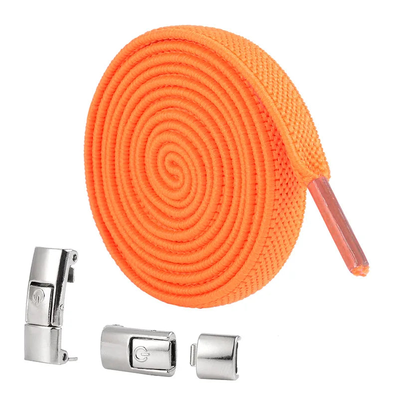 8MM No-Tie Elastic Shoe Laces with Press Lock – Widened Flat Design for Kids & Adults