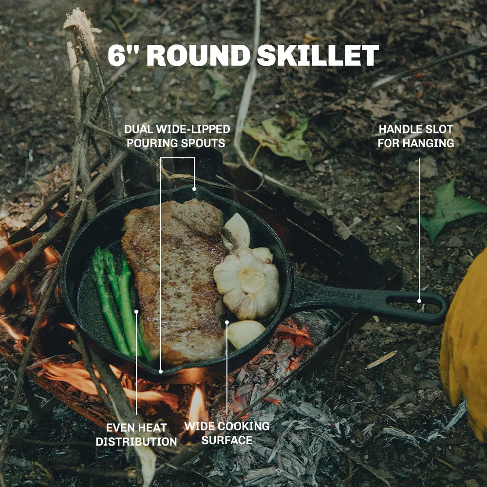 Fire-Maple Blackhawk 6'' Cast Iron Skillet – Skillet for Outdoor Cooking