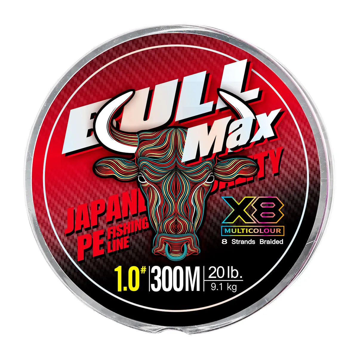 Seasir Bull Max X8 Multicolor Braided Fishing Line - Premium PE 8-Strand Braided Line | 300M | PE 0.8-6.0 | 15-70LB