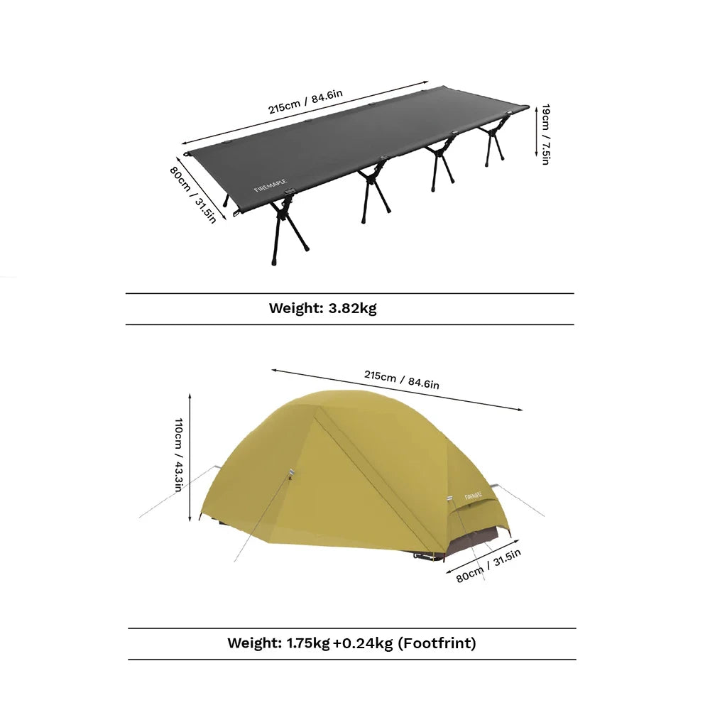 Fire-Maple Tropics Ultralight Backpacking Tent - 1-Person 20D Waterproof Tent for Hiking & Camping
