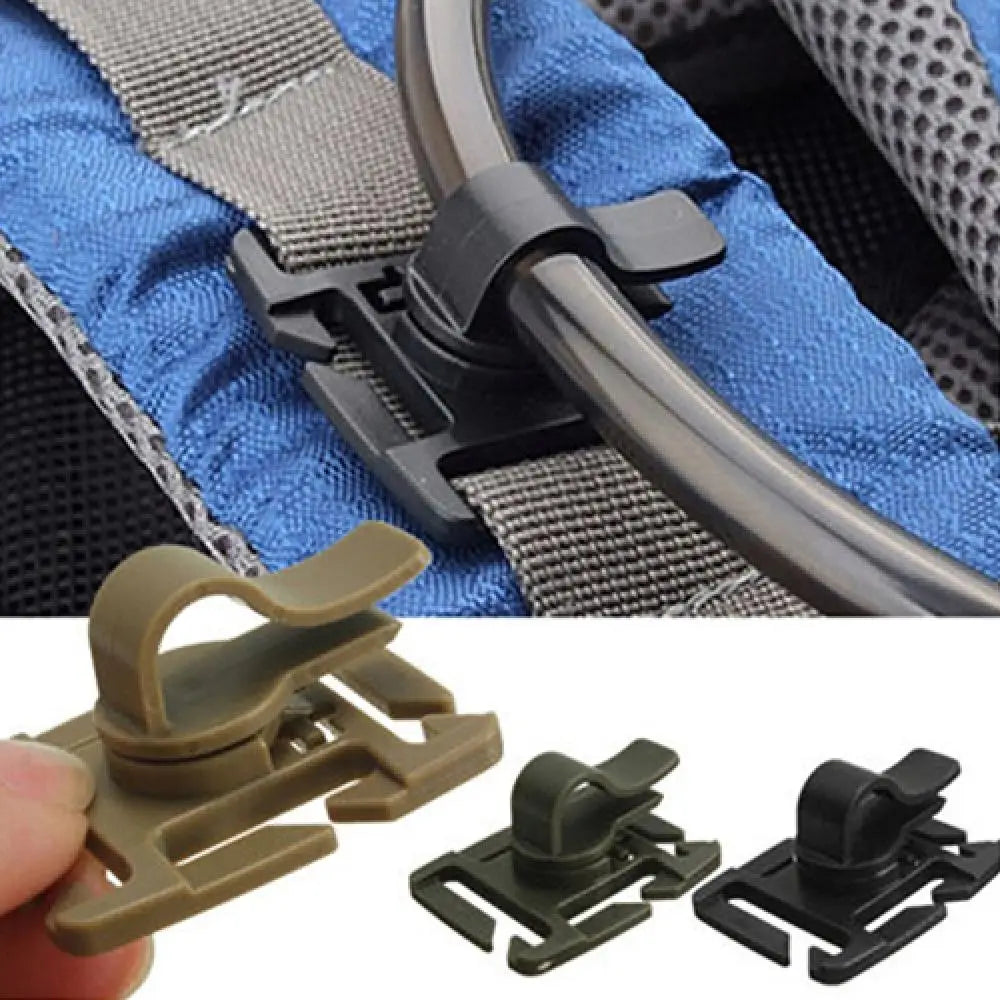 Drinking Tube Clip Rotatable MOLLE Hydration Hose Holder (2-Pack)