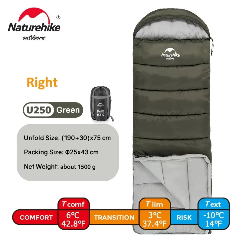 ❄️ Naturehike Ultralight Winter Cotton Sleeping Bag – Spliceable Double Sleeping Bag for Cold Weather Camping