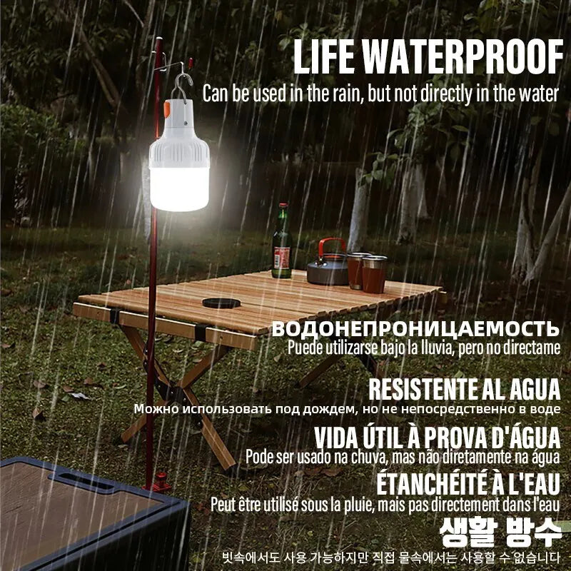 Outdoor USB Rechargeable LED Lamp Bulbs – High Brightness Emergency Lantern for Camping & More
