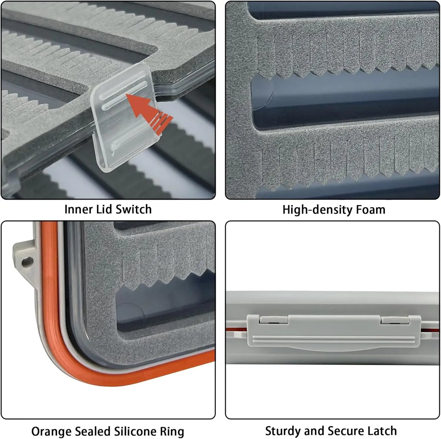 Aventik Waterproof Fly Box – 4-Layer Foam Insert, ABS Portable Lightweight Storage Case