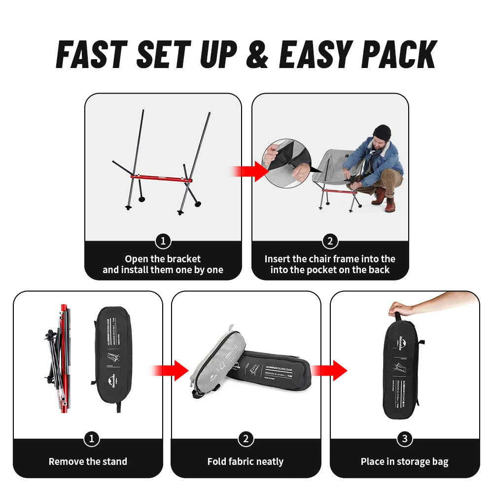 Naturehike Ultralight Folding Camp Chair – Compact Comfort for Every Adventure