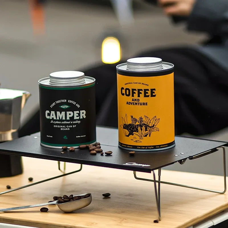 Portable Coffee Bean Sealed Jar – 150g/200g Tinplate Storage Container for Camping & Travel