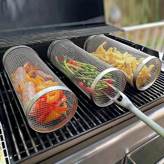 Stainless Steel BBQ Cage – Perfect for Outdoor Grilling & Camping