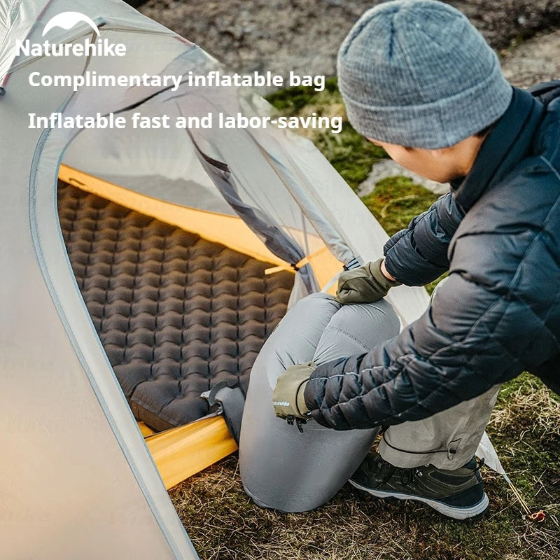 Naturehike R6.5 Inflatable Mat – 10cm Thick | 20D Nylon TPU | Ultralight Camping Air Bed