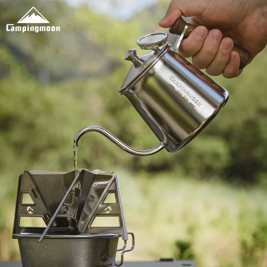 CAMPINGMOON 304 Stainless Steel Coffee Hand Pot – Precision Pour-Over Kettle for Outdoor Brewing