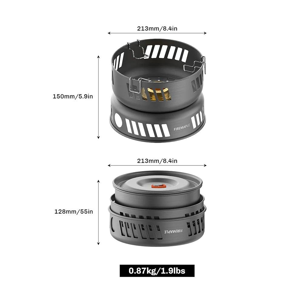 Fire Maple Cooking Kit with Gas Burner – All-in-One Outdoor Stove & Cookware Set for Camping and Hiking