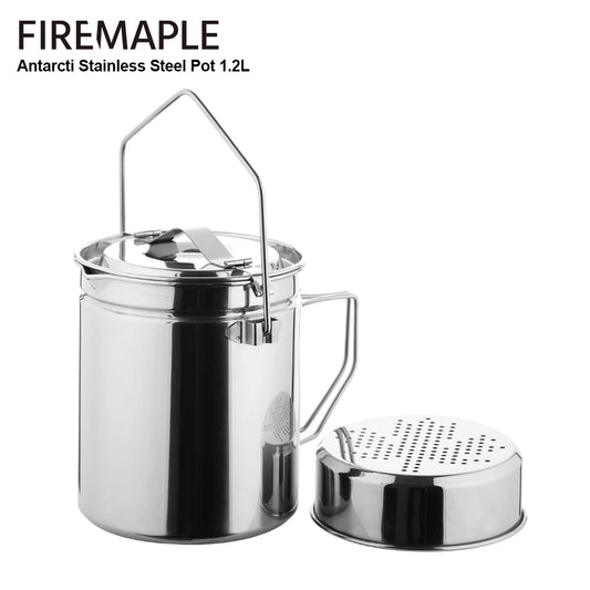 Fire Maple 1.2L Stainless Steel Steamer Pot – Lockable Lid Cookware for Camping, Hiking & Bushcraft
