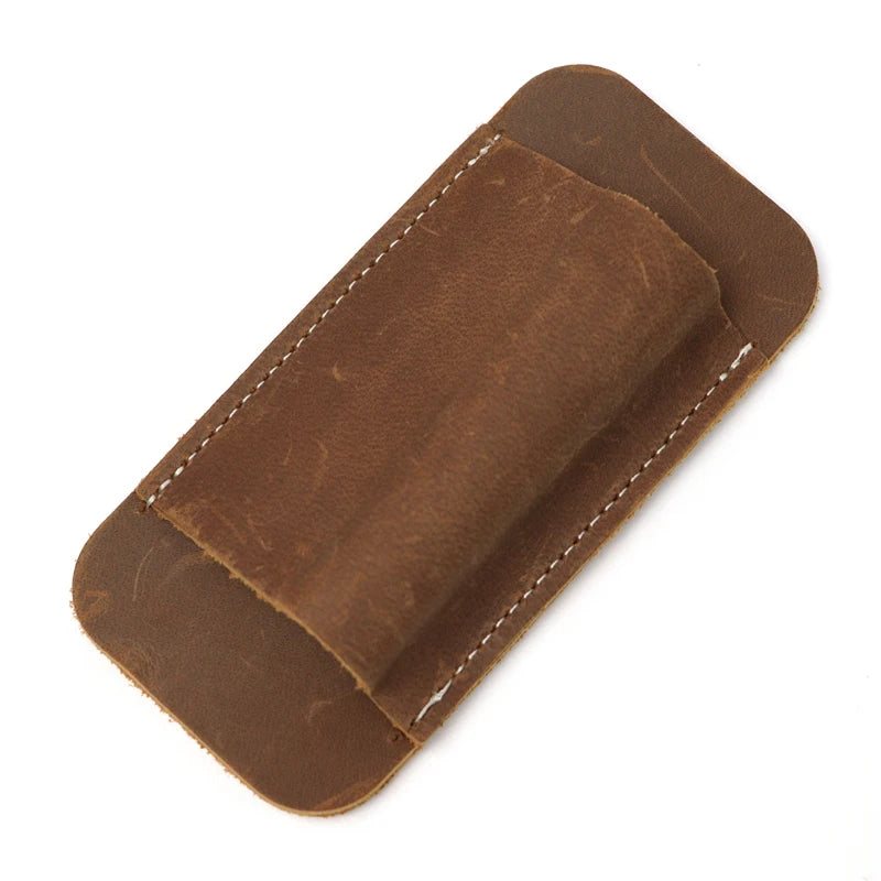 Genuine Leather EDC Folding Knife Sheath – Waist Carrier for Outdoor Survival