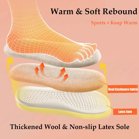 Genuine Wool Winter Insoles – Thick Cashmere with Arch Support