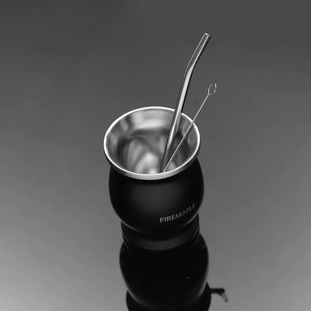 Fire Maple Orca Yerba Mate Cup Set – 200ml Stainless Steel Gourd with Bombilla & Cleaning Brush