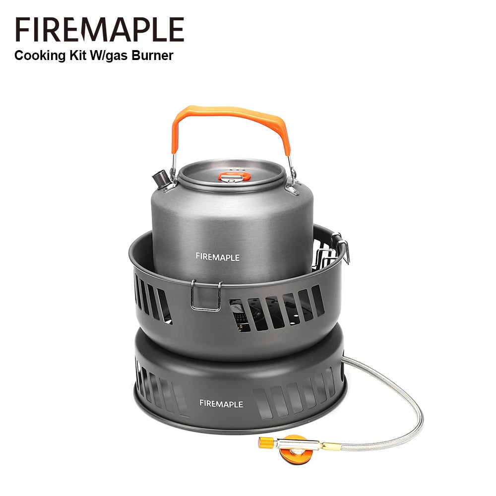Fire Maple Cooking Kit with Gas Burner – All-in-One Outdoor Stove & Cookware Set for Camping and Hiking