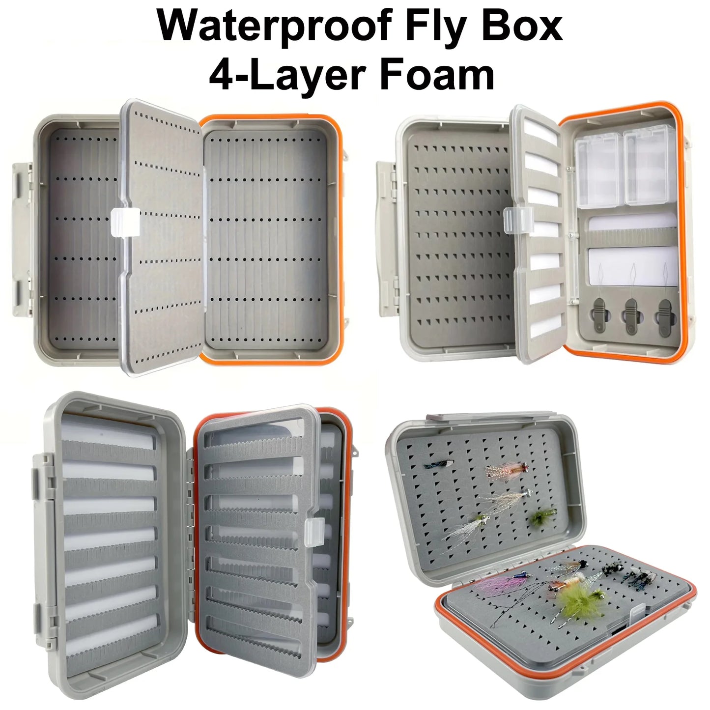 Aventik Waterproof Fly Box – 4-Layer Foam Insert, ABS Portable Lightweight Storage Case