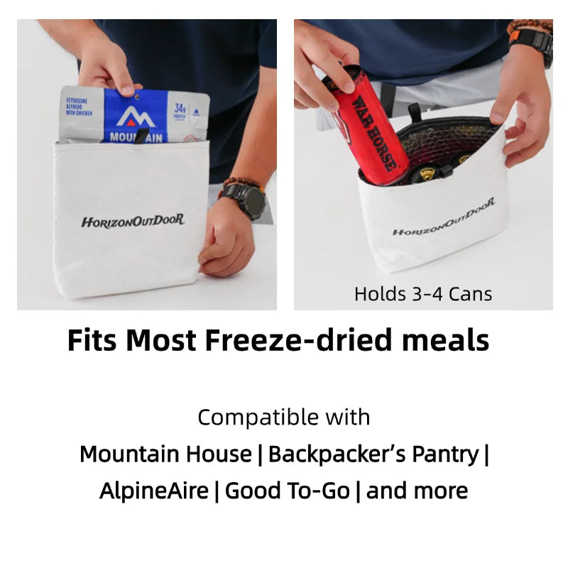 Outdoor Tyvek® Insulated Food Pouch – Ultralight Waterproof Meal Warmer Bag for Hiking, Camping & Backpacking