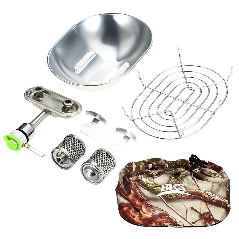 BRS‑H22 Outdoor Space Heater – Portable Double‑Head Infrared Camping Heating Stove with Protective Mesh