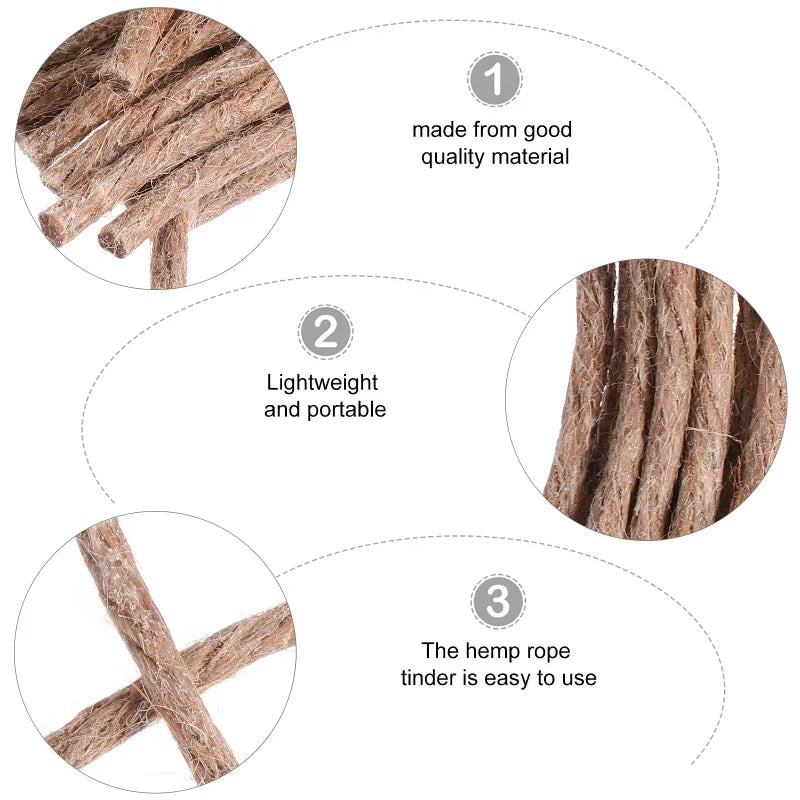 All-Weather Fire Starter Rope – Wax-Infused Tinder for Camping, Fireplaces & Outdoor Survival