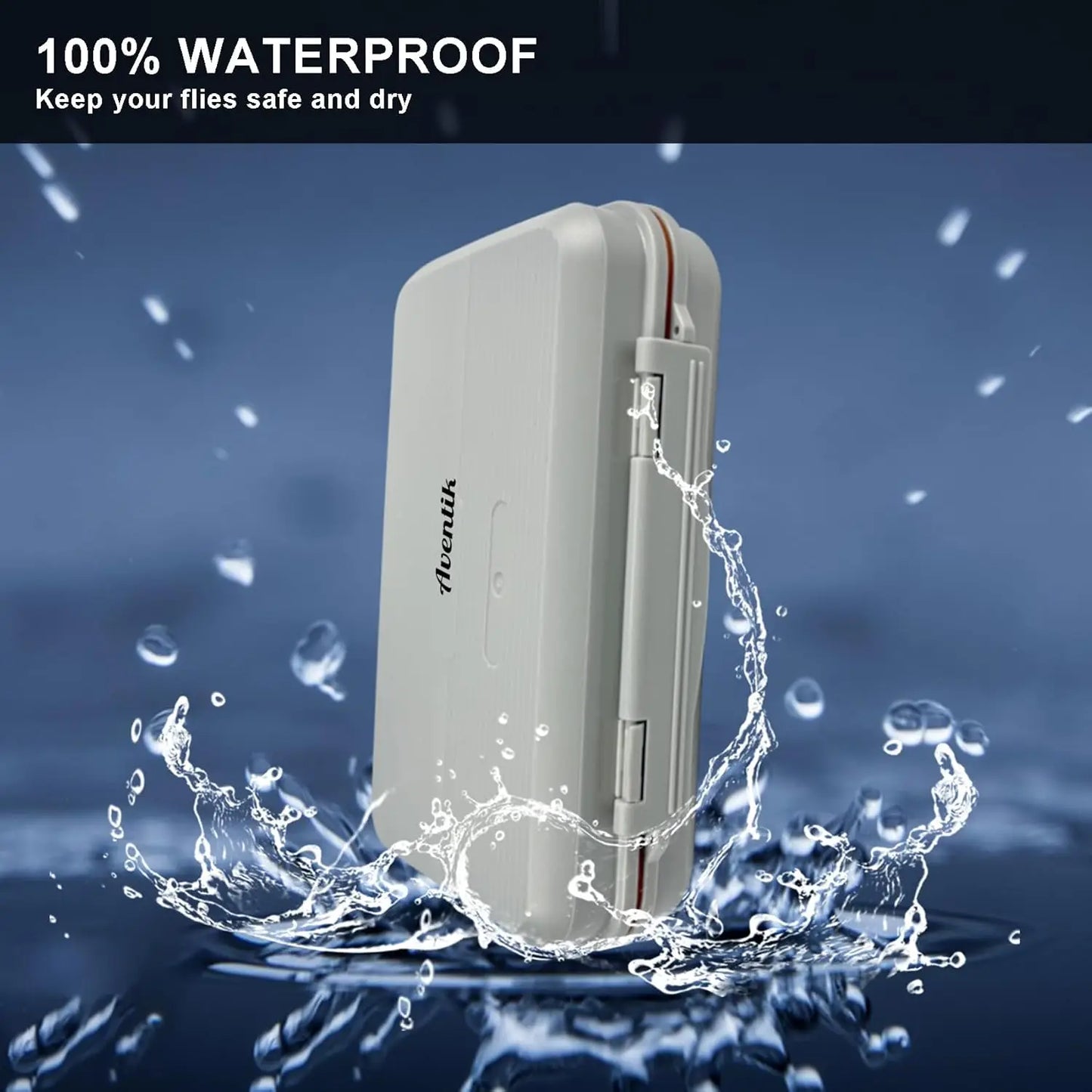 Aventik Waterproof Fly Box – 4-Layer Foam Insert, ABS Portable Lightweight Storage Case